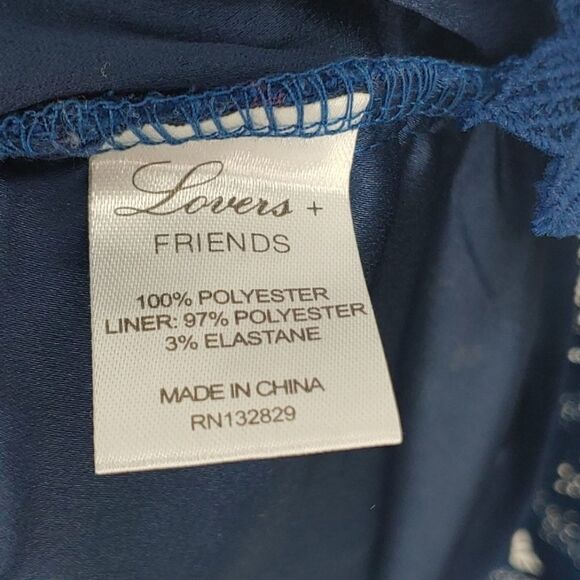 Revolve Lovers and Friends Dress Women's Small Overlay Lace Blue - Picture 5 of 9